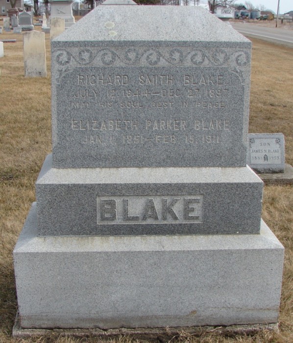 Headstone for Richard and Elizabeth Blake